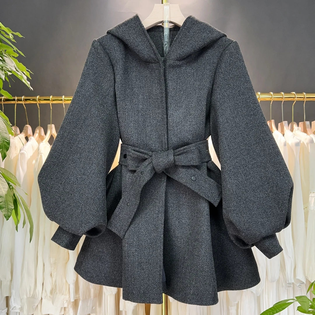 【A9392】毛呢外套女2025秋冬新款时尚设计感短款毛呢外套