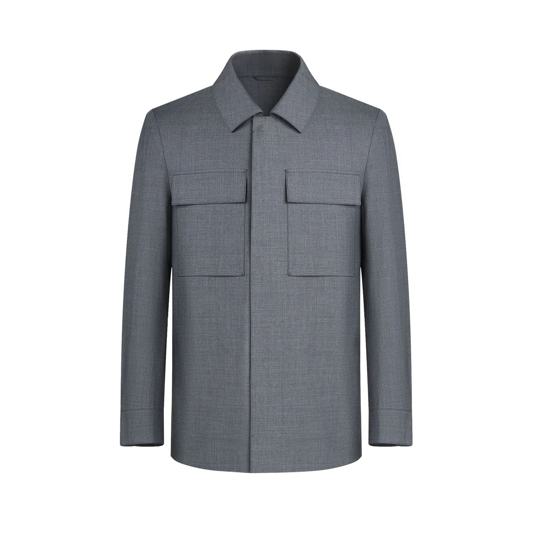 【意大利进口VBC面料】维达莱休闲款男士春夏翻领工装夹克8611