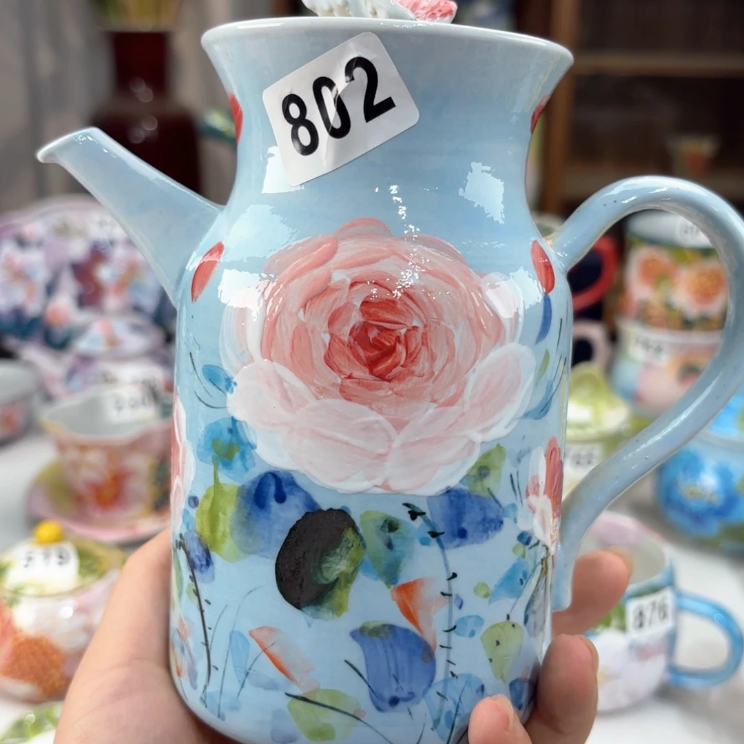 景德镇手绘高温釉下彩陶瓷茶具