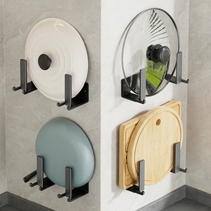 锅盖架子免打孔壁挂式厨房置物架墙上收纳神器砧板案板菜板放置架