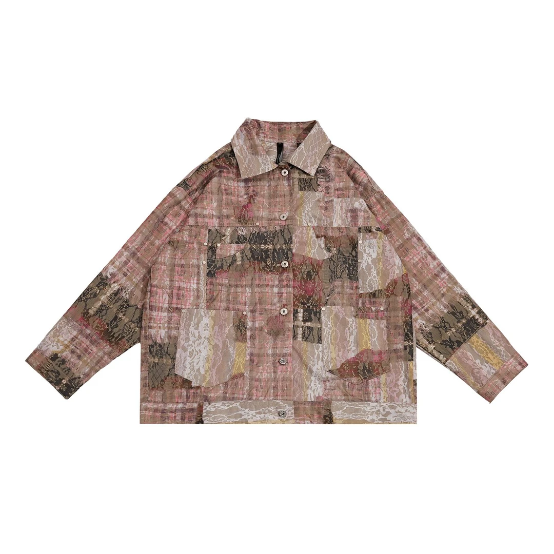 GG潮牌集合芯悟 25N 小众定制款复古宽松拼接感百搭衬衫  151188