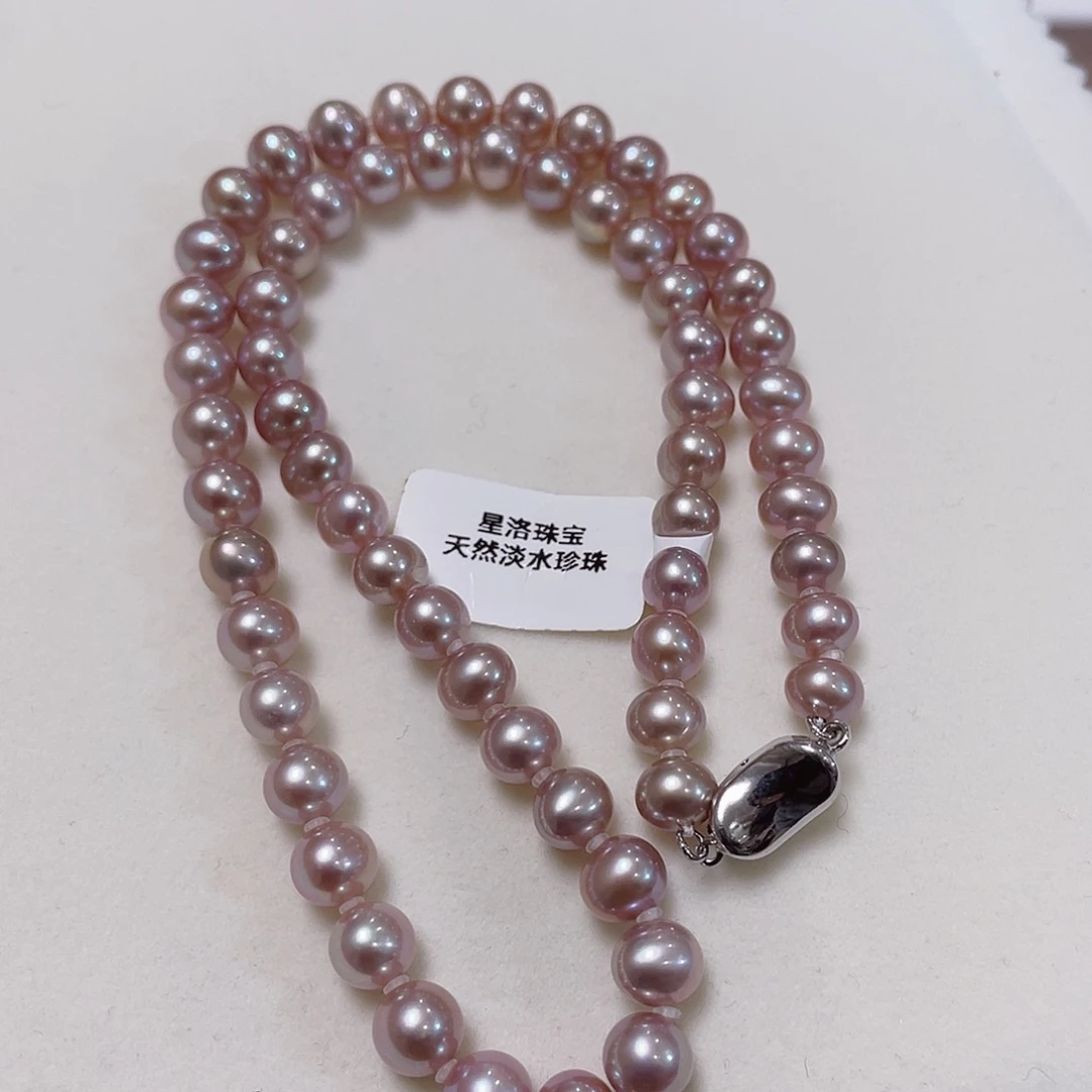 淡水珍珠银S925镶嵌颈饰