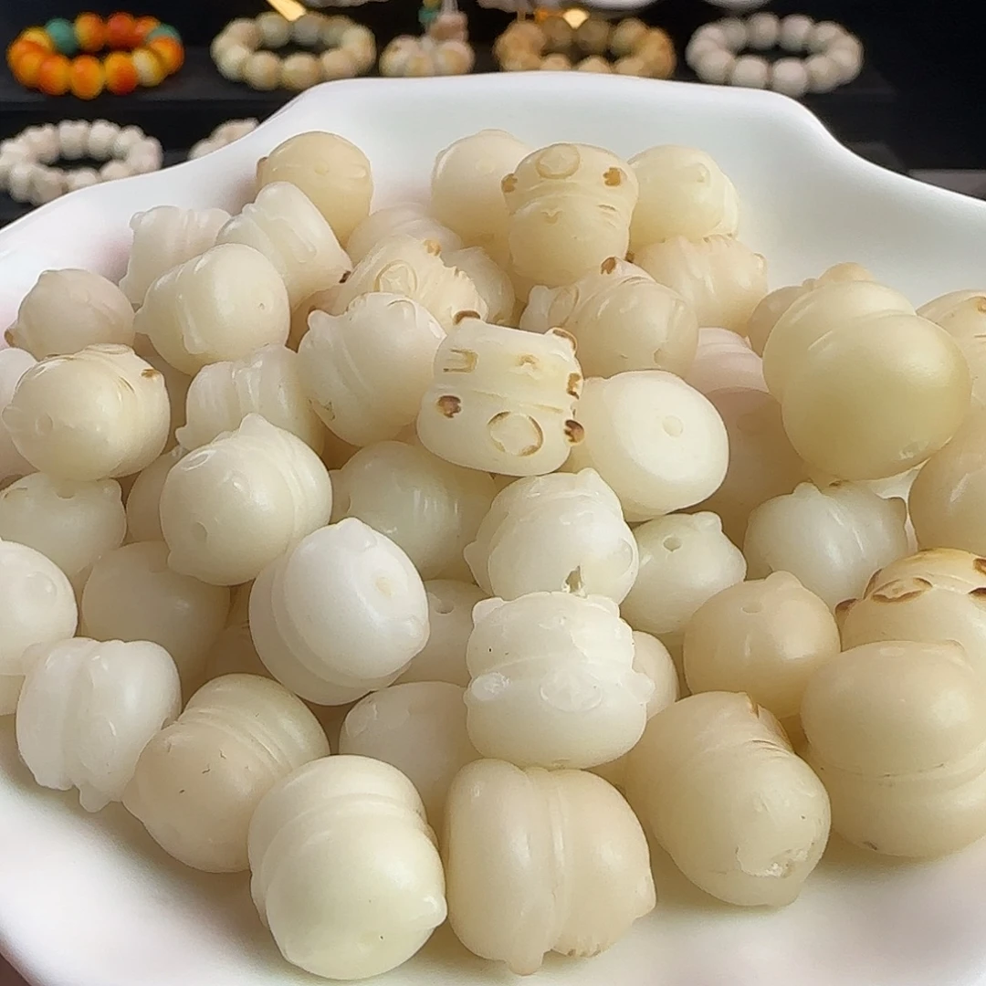 菩提根/象牙果手串瑕疵卡15炭烤招财猫25颗不挑瑕