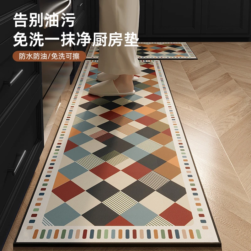 地垫防水厨房专用地垫防滑垫子防油吸水耐脏进门口L型长条脚垫子