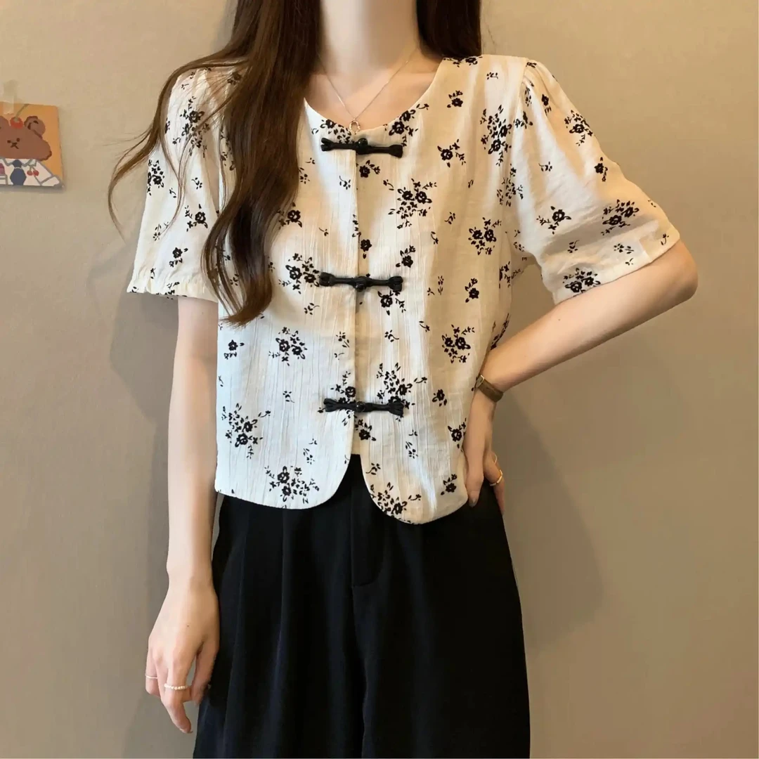 夏季方领短袖时尚拼接收腰休闲款式宽松显瘦