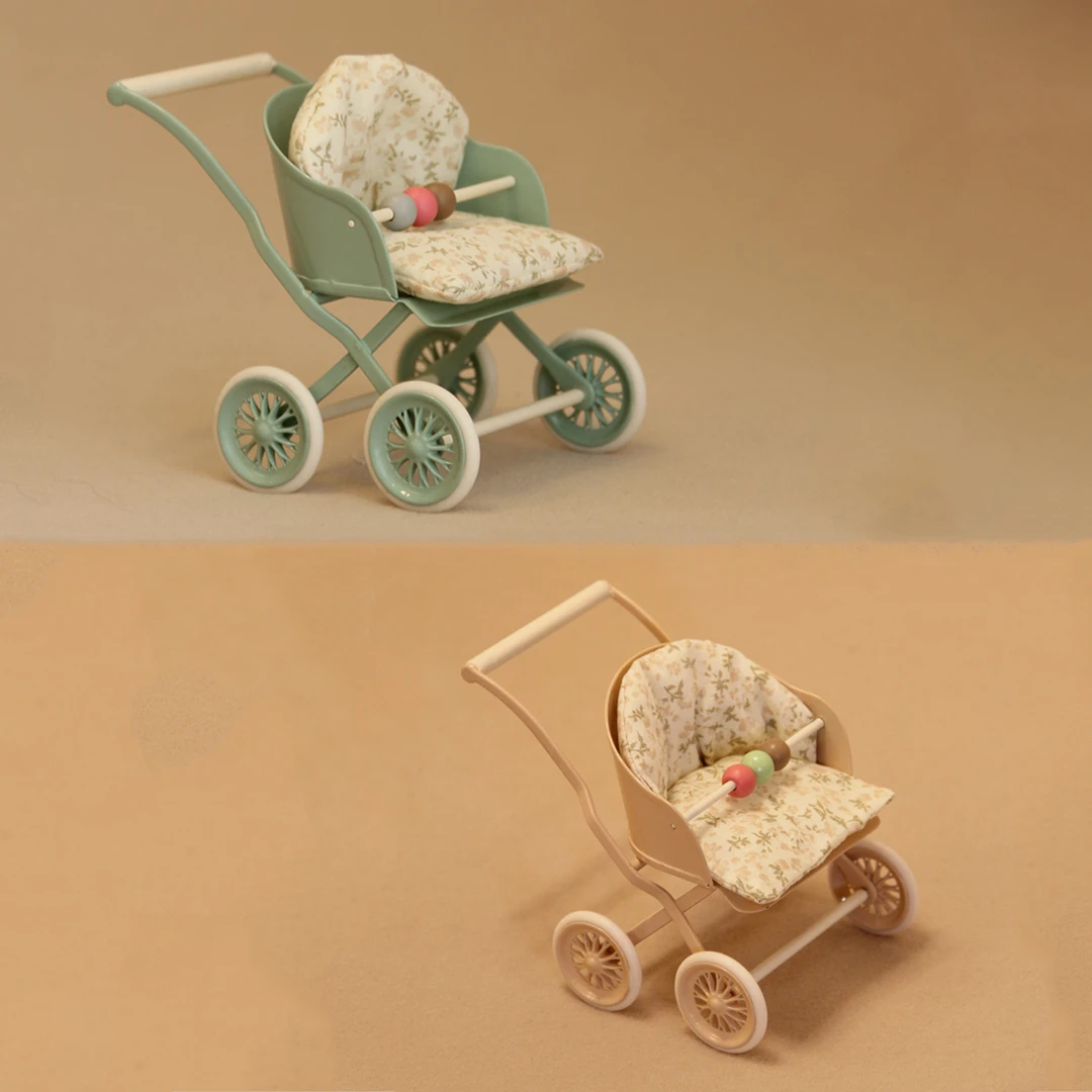 厂家直销12分微缩娃屋bjd铁艺推车迷你家具摆件