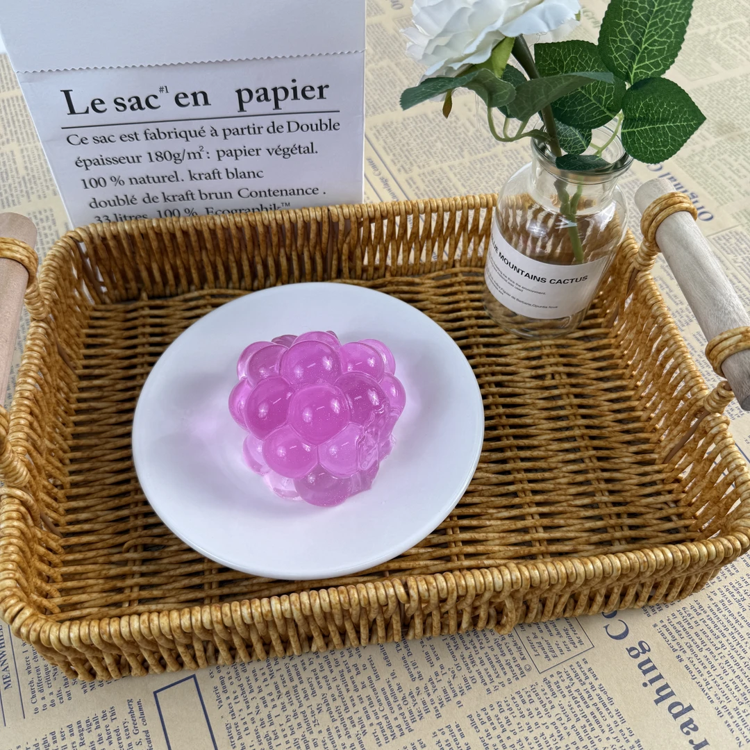 【仿真紫葡萄捏捏- 食品级硅胶】捏压爆珠感｜通透葡萄串