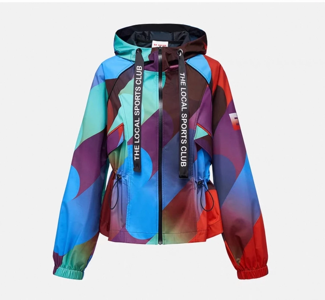 W-1383【雅】春季新款 休闲运动连帽工装印花外套女