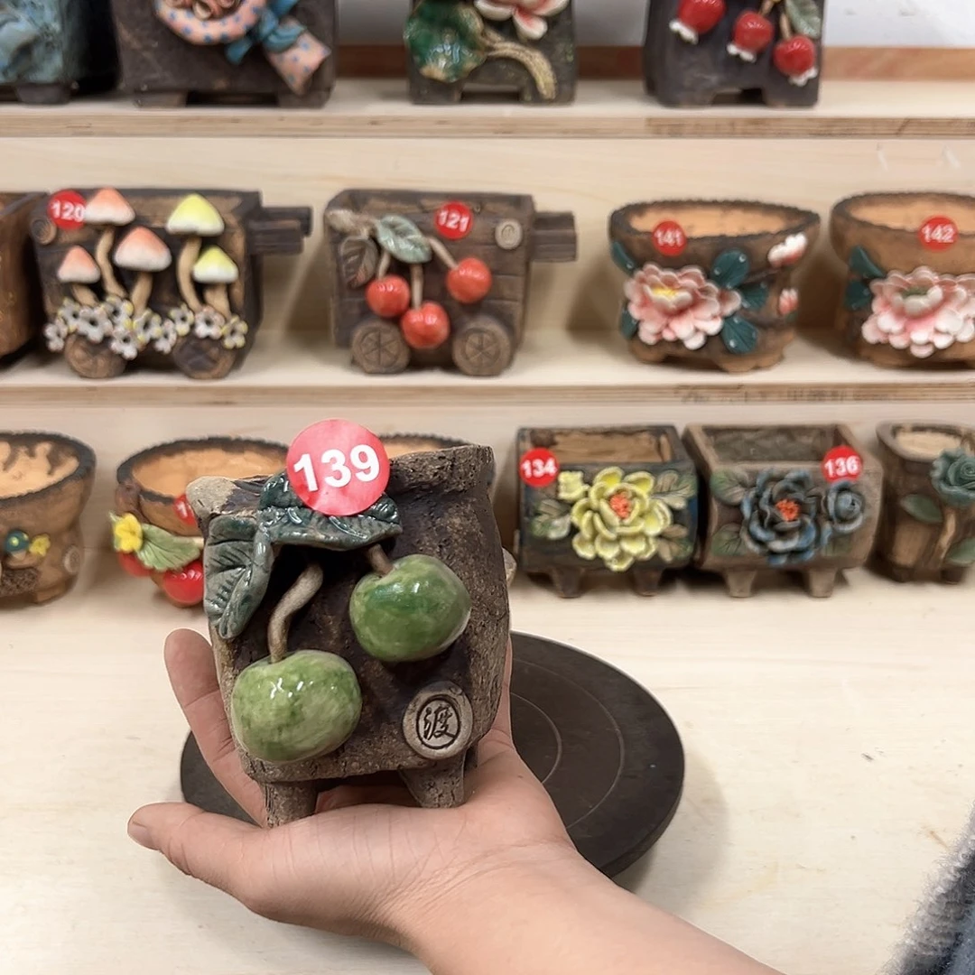 紫砂花盆139号内口7外高11