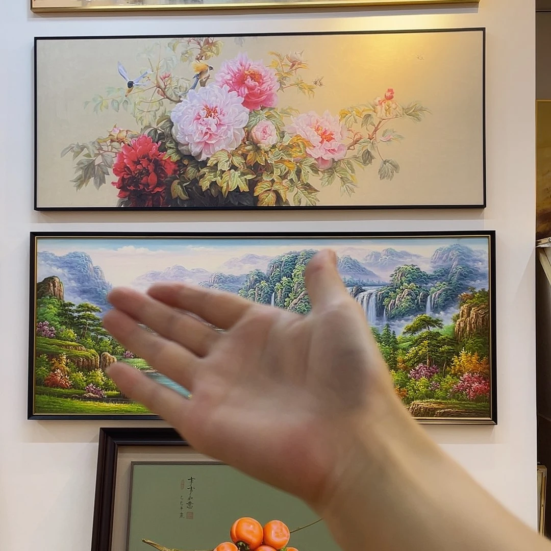 横款60x120圆角实木原木色框