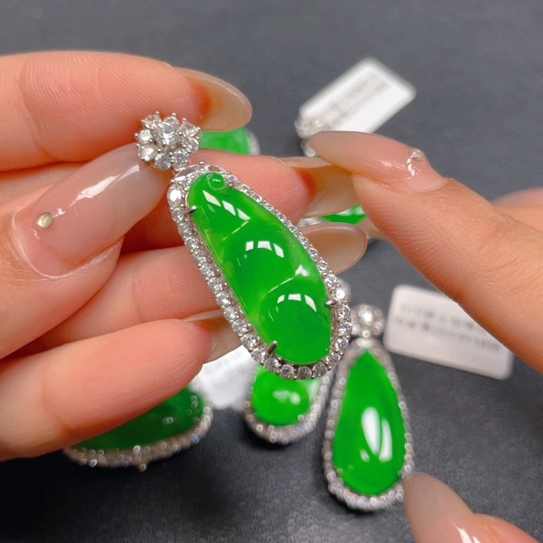 翡翠银S925镶嵌吊坠(不含链)