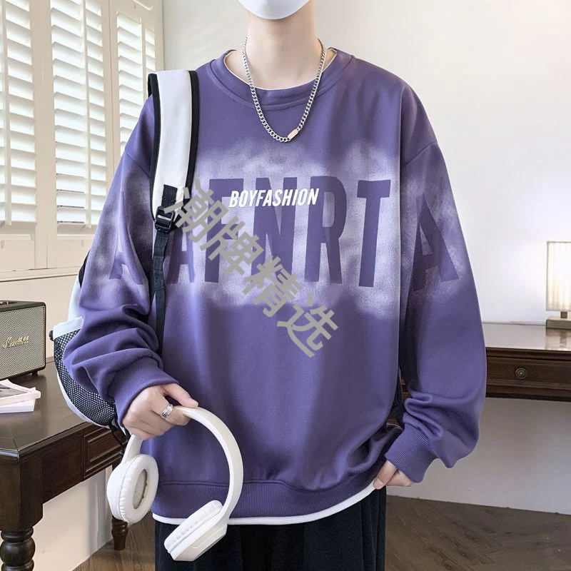 2025秋季新款男士学生卫衣圆领ins长袖潮牌宽松休闲百搭上衣男