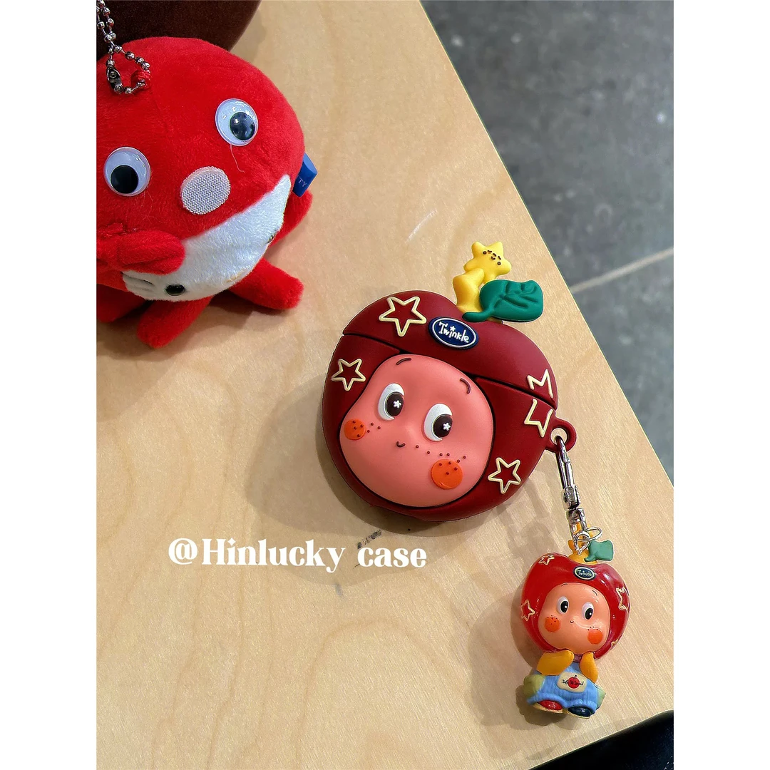 立体卡通苹果星星人Airpods4耳机保护壳软新款适用苹果蓝牙耳机套