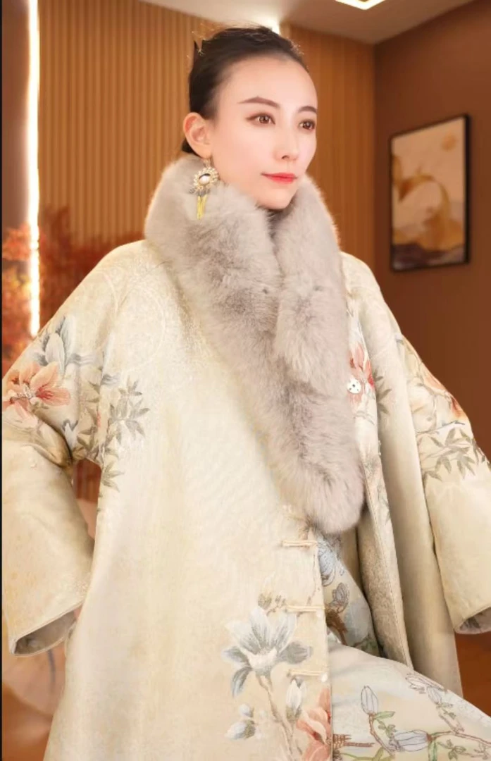 春苒暮雪｜新款中国风改良毛领棉冬季外套2024D510-夕夕