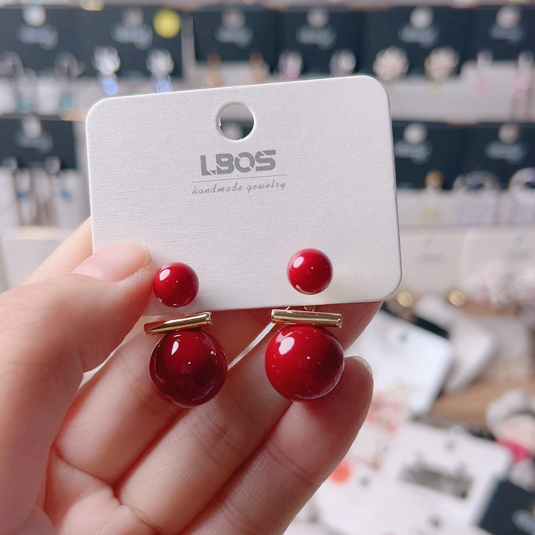 琉璃纯铜合金耳环的