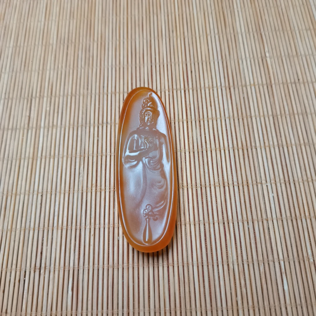 新疆和田玉净瓶观音菩萨28克