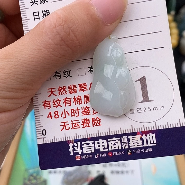 翡翠未镶嵌颈饰豆子