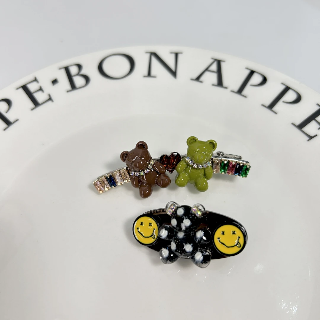 韩国博主同款重工原创满镶钻重工小熊可爱对夹