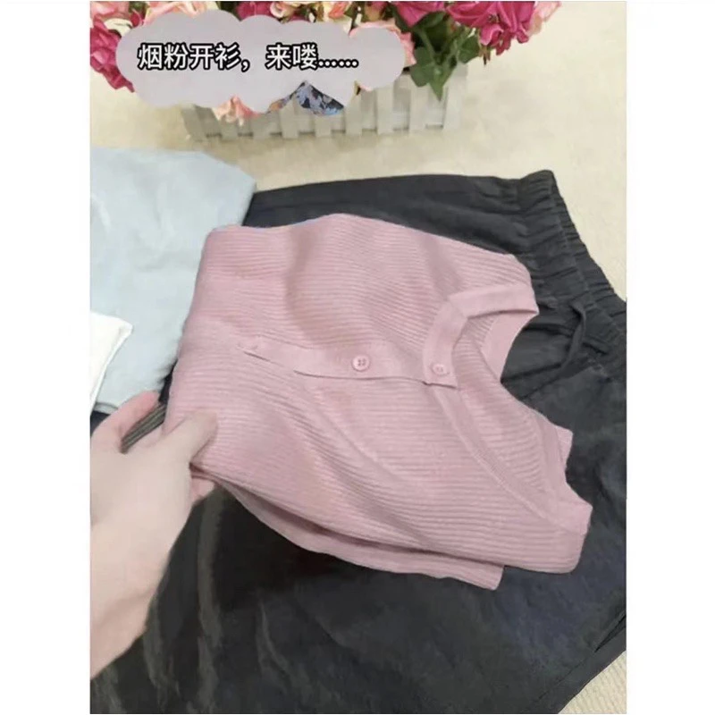 韩单毛衣开衫女宽松百搭圆领外套气质上衣针织衫3000