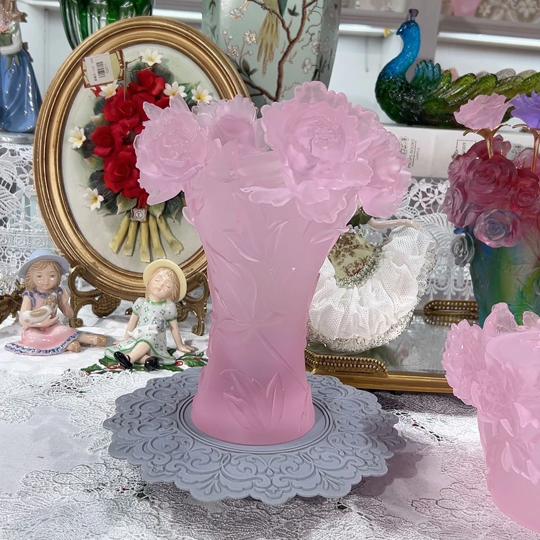 陶瓷脱蜡水晶牡丹花花瓶