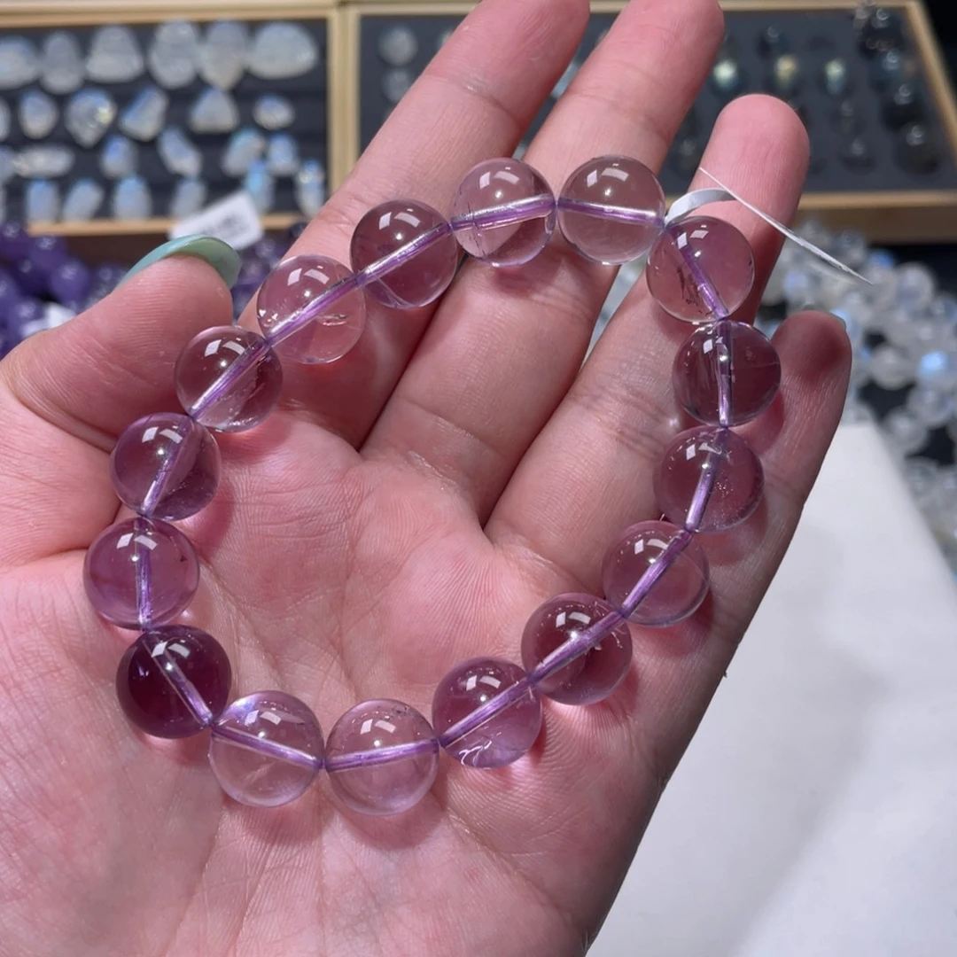 ****n烟晶手链未镶嵌玻利维亚紫水晶手链13mm