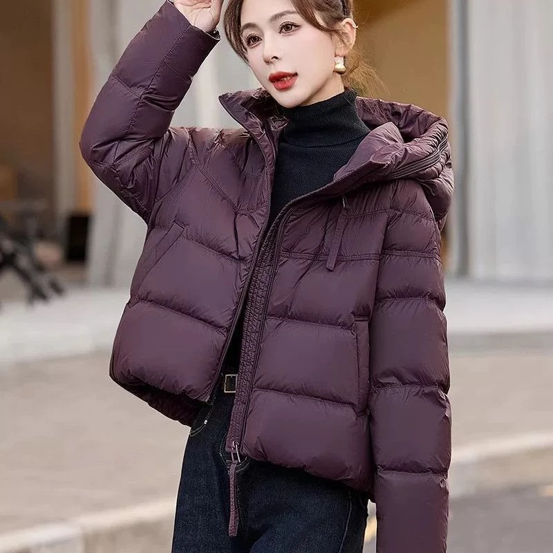 减龄时尚韩板洋气2025冬季新款棉服女小个子连帽显瘦加厚保暖外套
