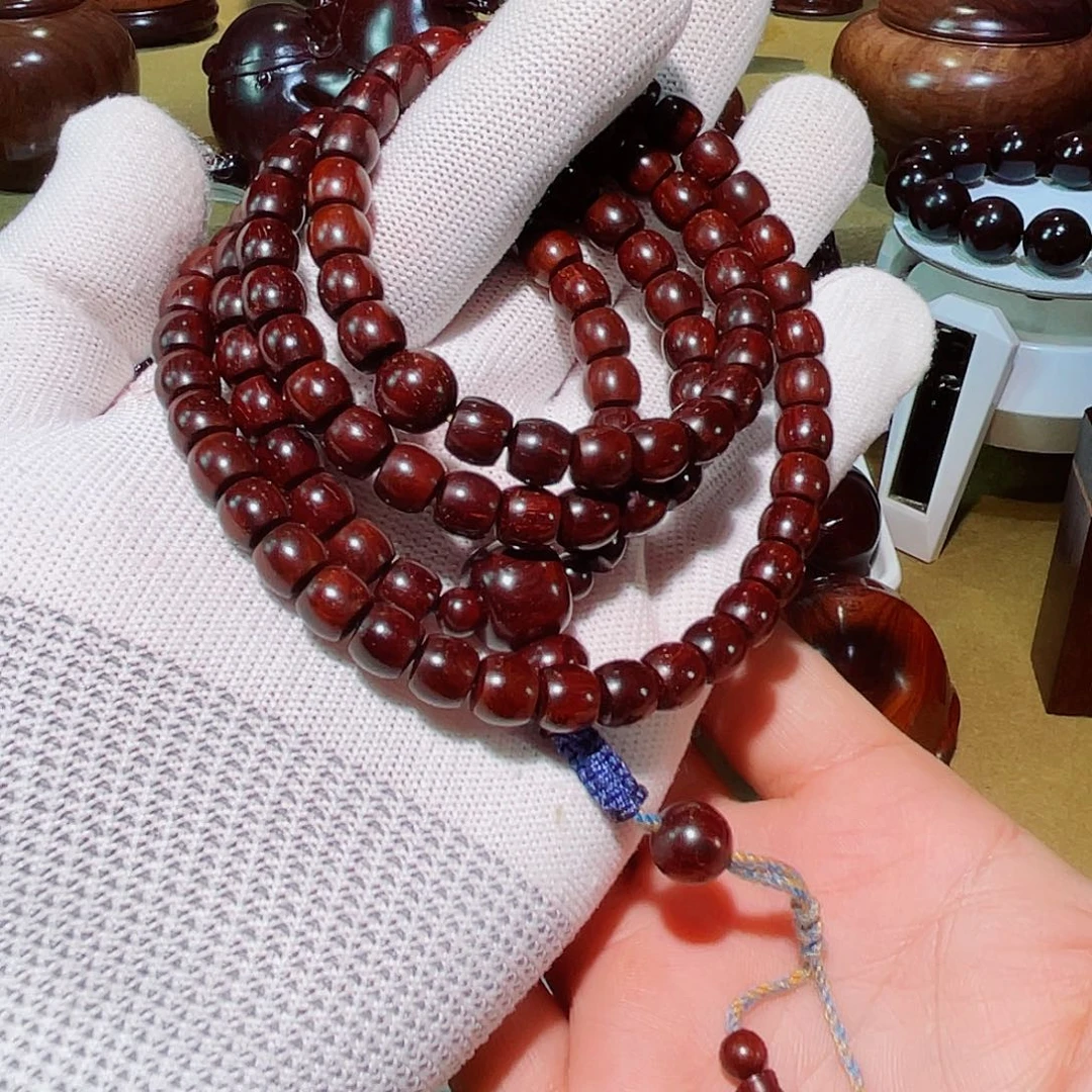 手串/手链小叶紫檀钢印料7*8直切108颗，南琢优品