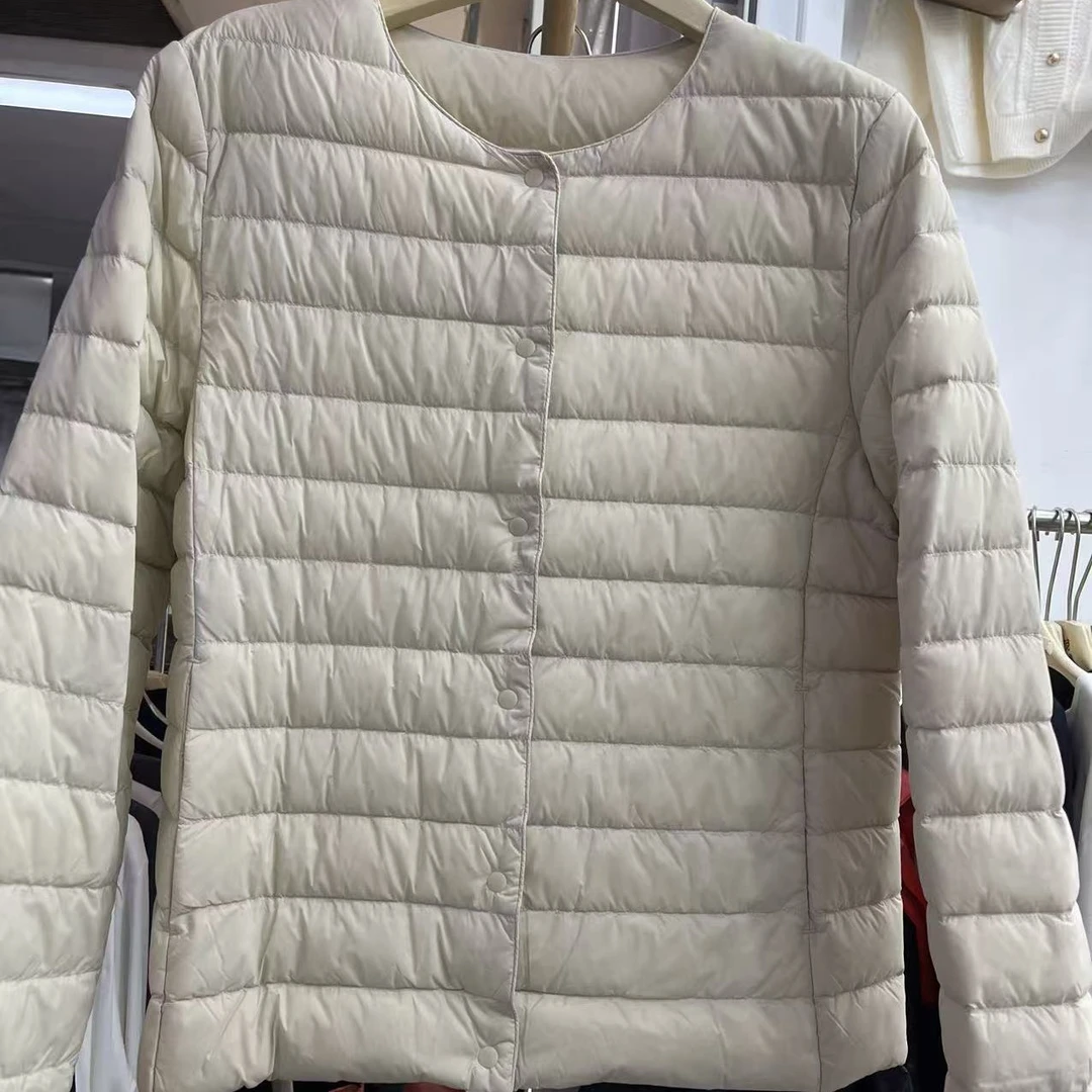 轻薄羽绒2322内胆V领简约时尚好看高级感显瘦洋气内搭棉服女外套