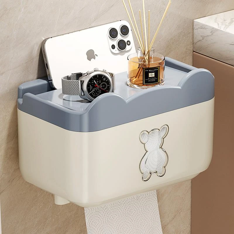 免打孔厕所放纸盒装纸抽纸盒卫生间纸巾盒防水卫生纸置物架纸巾架