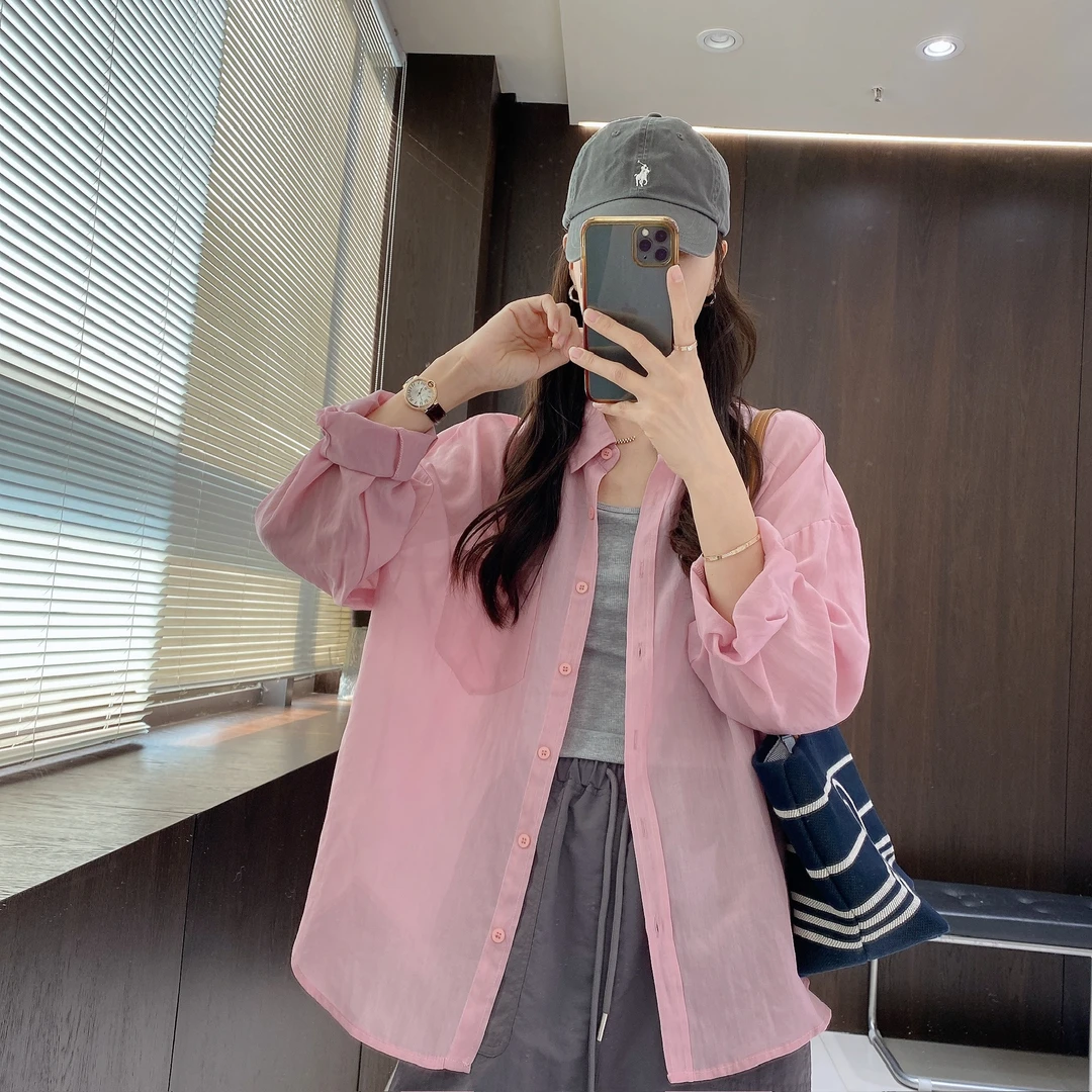 金小金自制女装 莱赛尔衬衫DYW9328夏季氧气感宽松防晒衬衣