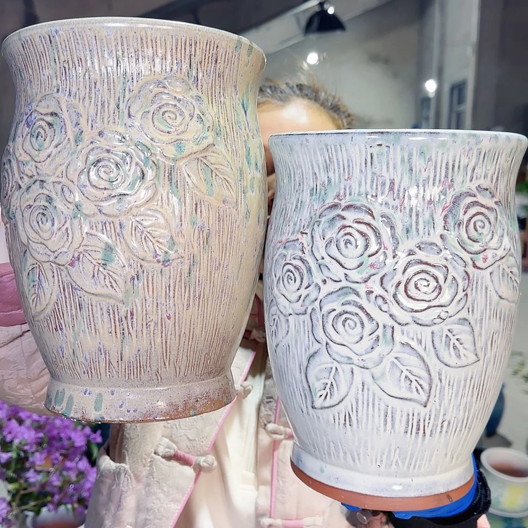 紫砂花盆高26口19