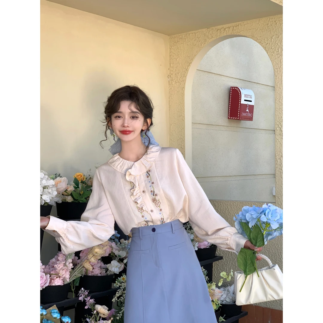 余紫绮【春染】春季新款长袖衬衫女百搭上衣ZF1102232