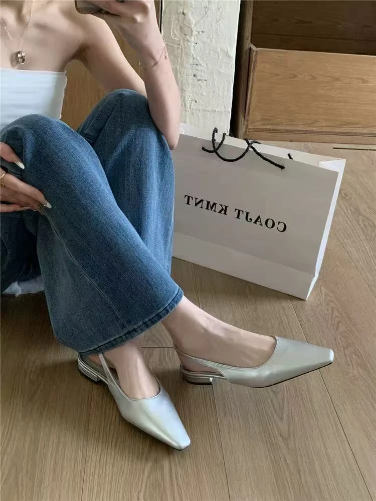 (6)【夏季纯色单鞋】98-11时装凉鞋低跟粗跟夏季女鞋凉鞋清凉底