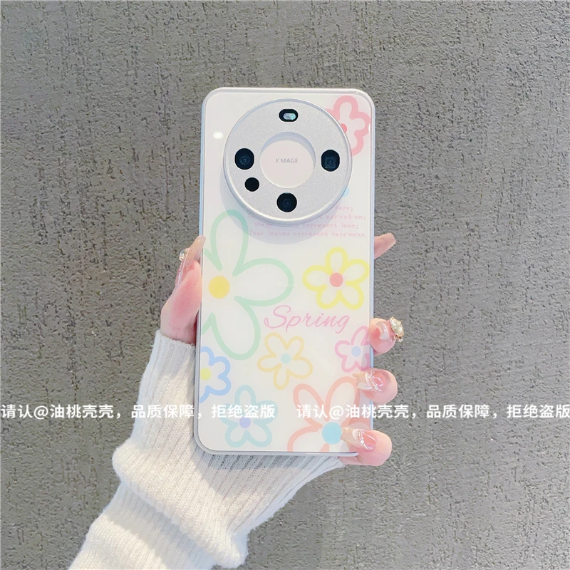 （华为Mate60系列）金属漆玻璃壳适用华为Mate60/Mate60Pro手机壳潮