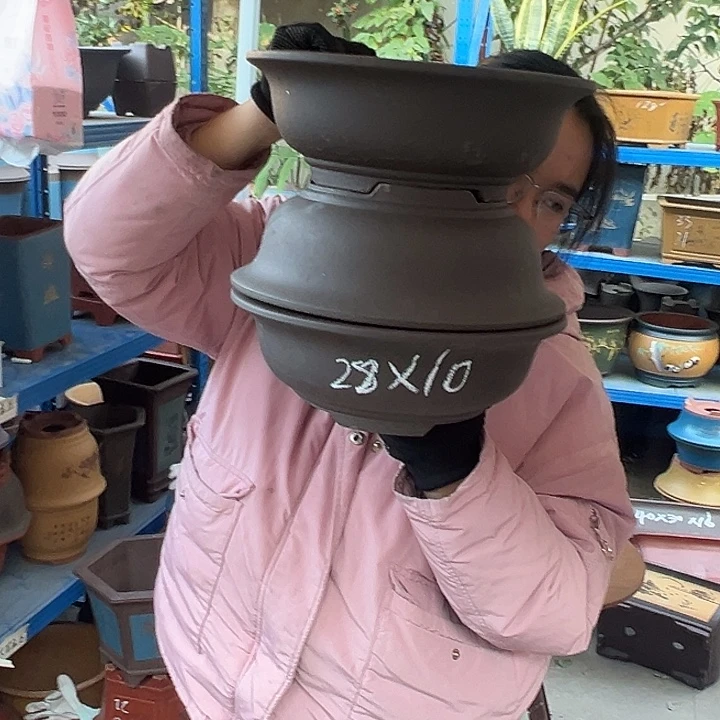 28紫泥碗盆三个花盆花盆花盆