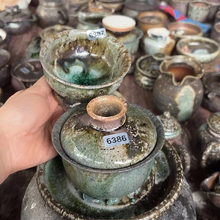 阿***牛茶盏源头柴烧好货多6386.6387