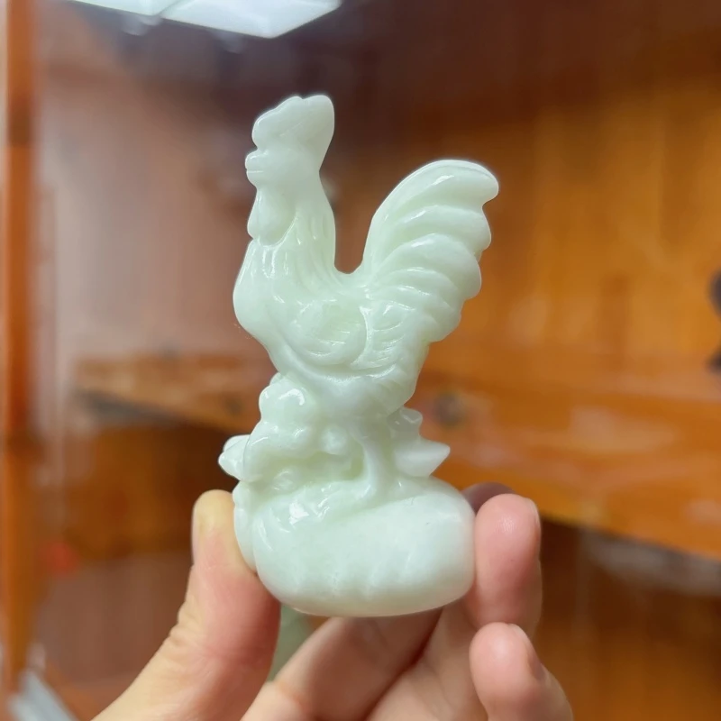 秦臻玉西安蓝田玉生肖鸡摆件办公桌书房饰品陕西产地官方正品保真