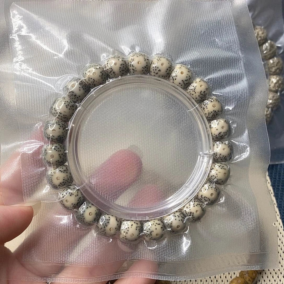 吊坠星月菩提石玉青花大留白单圈109