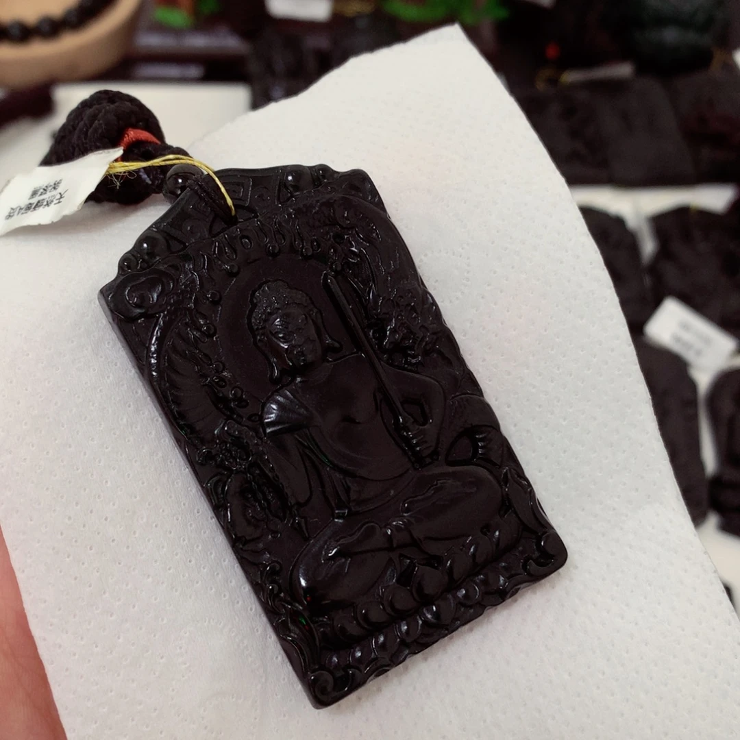 天然缅甸a货钢琴黑挂件