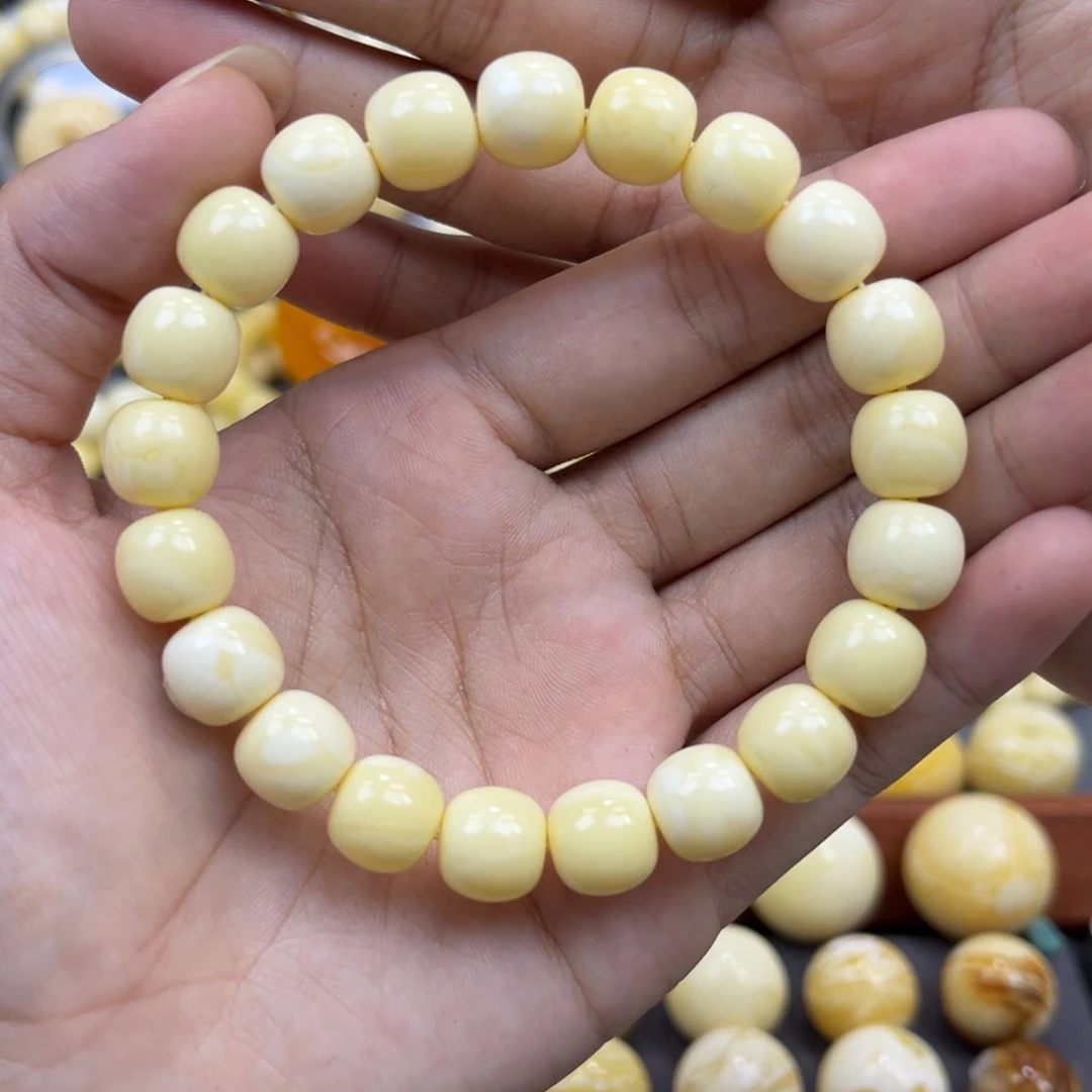 琥珀未镶嵌手串同料老邢手串10.7mm