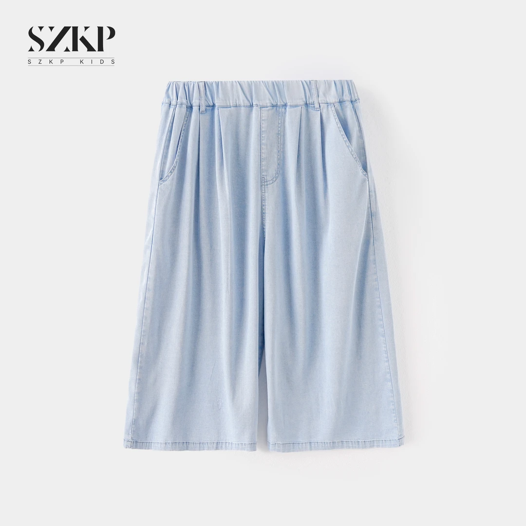 SZKP夏季新款女童休闲七分裤中大童时尚洋气儿童牛仔裤JMKX551912