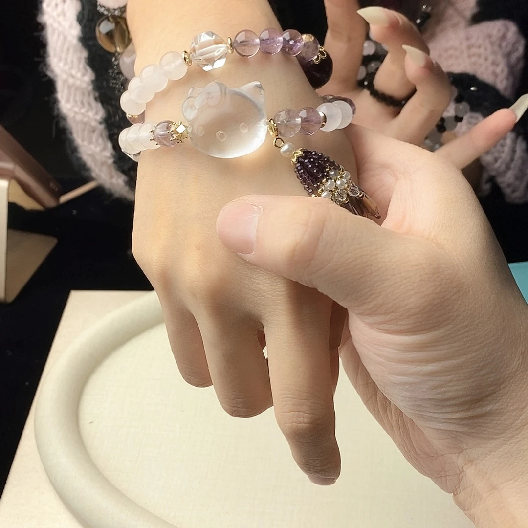 银S925镀金镶嵌手链水晶