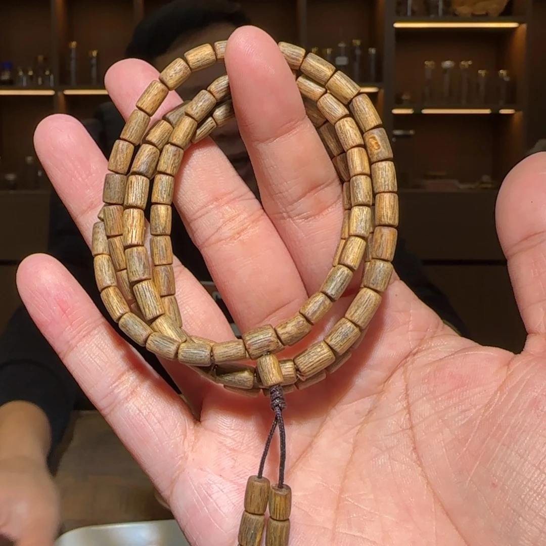 沉香手串多圈白奇桶珠沉水0.4/12g多样性发一条