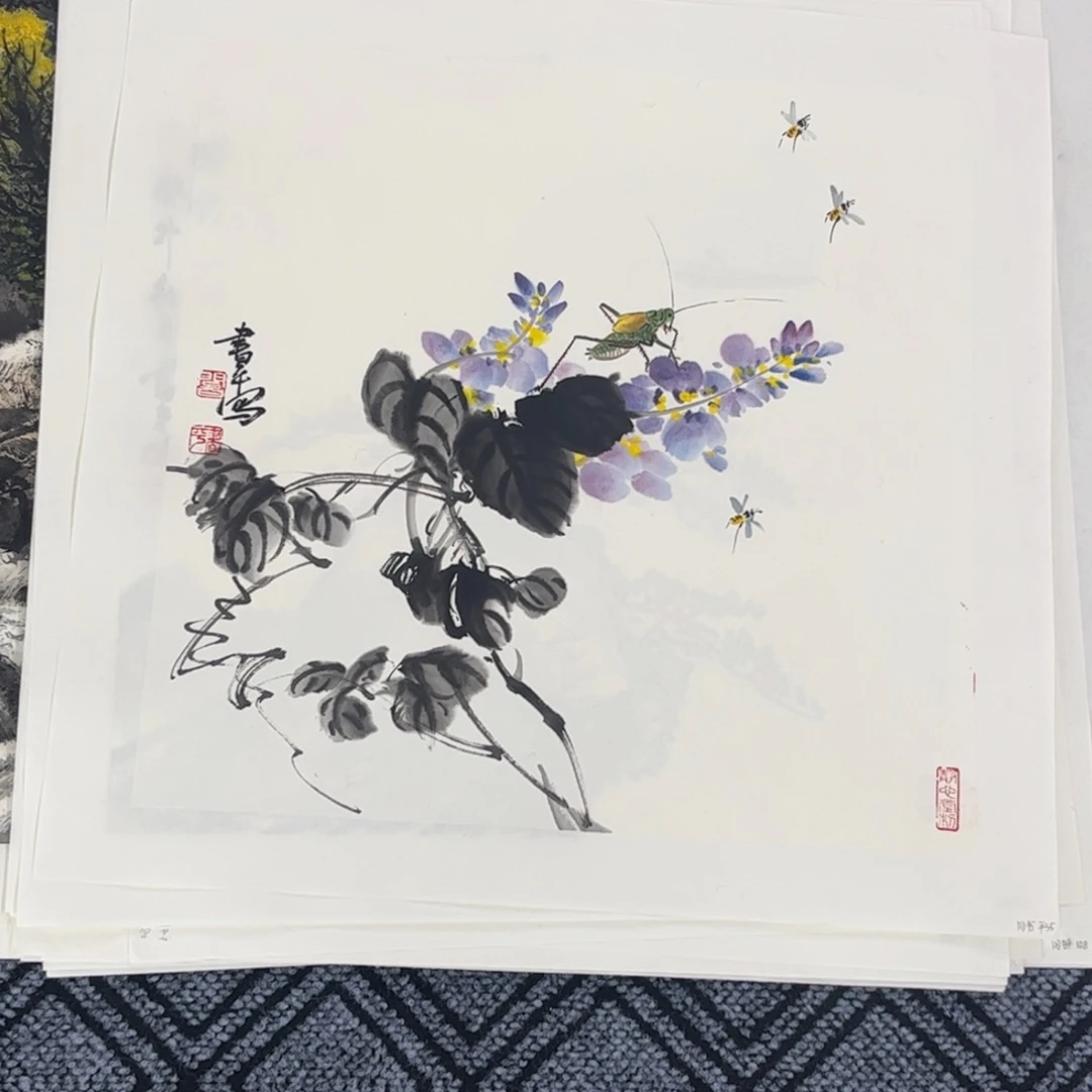 国画闫书平老师三尺斗方花鸟奇