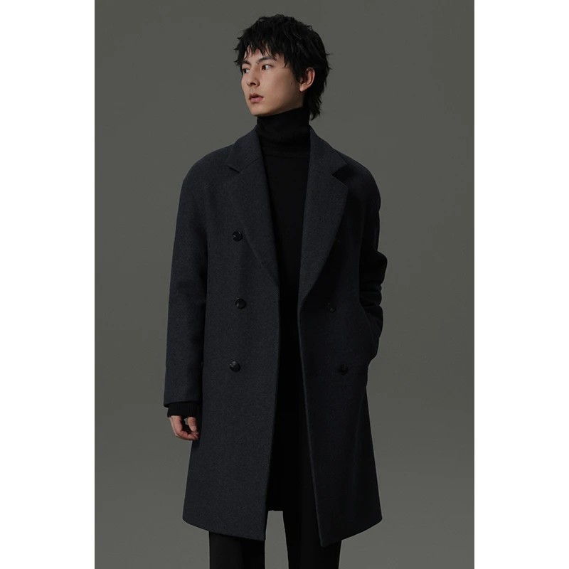 反季~羊毛大衣断码~清货~男士宽松中长款商务休闲毛呢帅气大衣潮