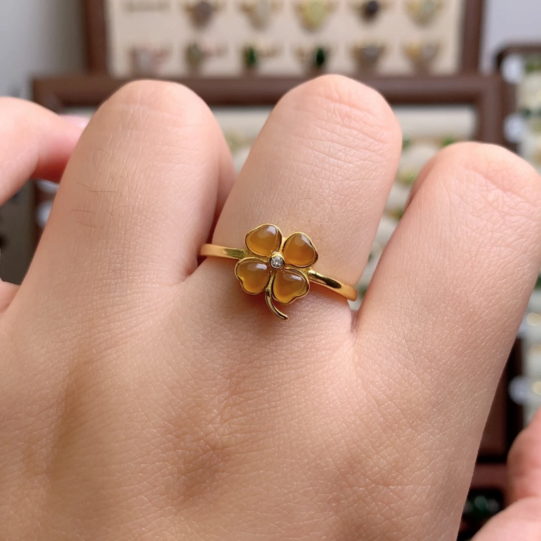 和田玉银S925镶嵌戒指