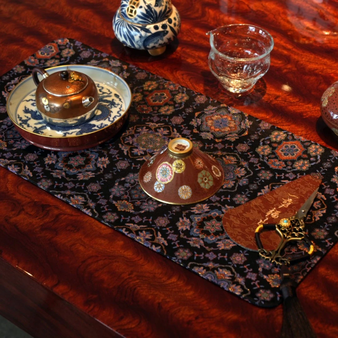 雲廬甄选 宋锦纱女士茶席国风新中式禅意高档茶具干泡台垫桌垫