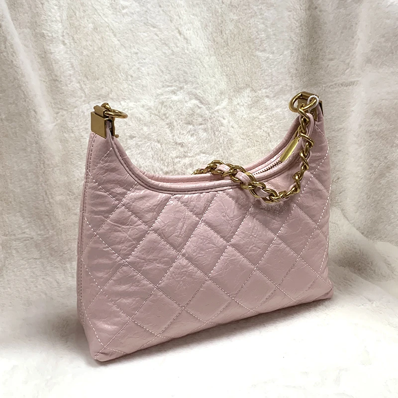 F087百搭小众潮流包 【经典hobo腋下包·粉色】