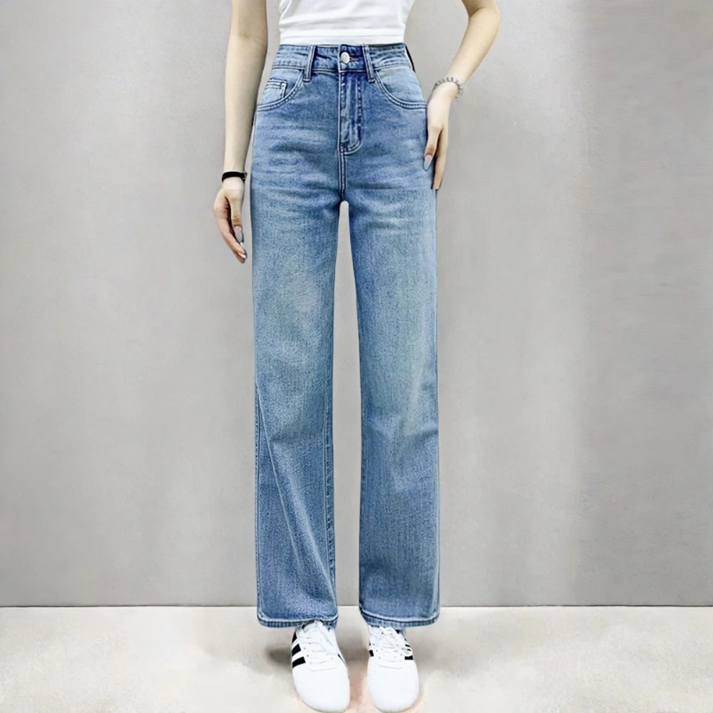 【夏款四季蓝】牛仔裤子女款女士爆款新款直筒牛仔裤女薄款夏季