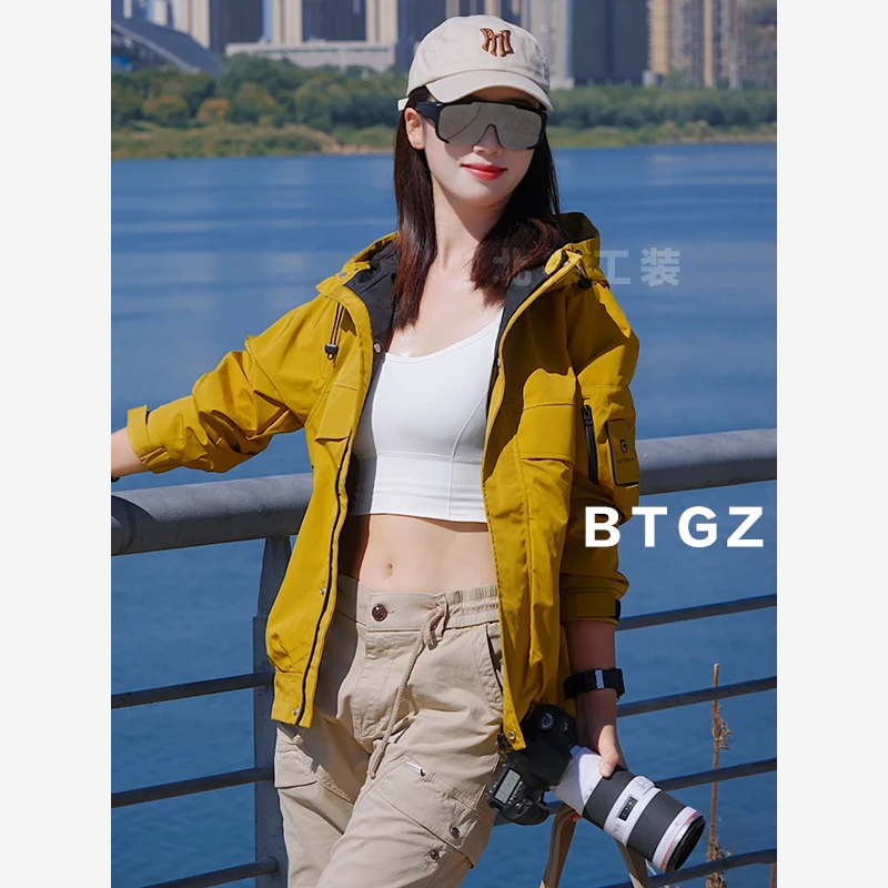 BEITAN/冲锋夹克衣秋季外套男2025新款户外登山夹克连帽休闲